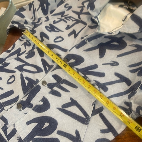 Jaded London Graffiti Blue Jean denim jacket oversized Small urban street wear - Picture 12 of 16